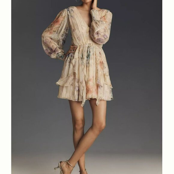 Anthropologie Dresses & Skirts - Anthropologie Forever That Girl V-Neck Lurex Mini Dress